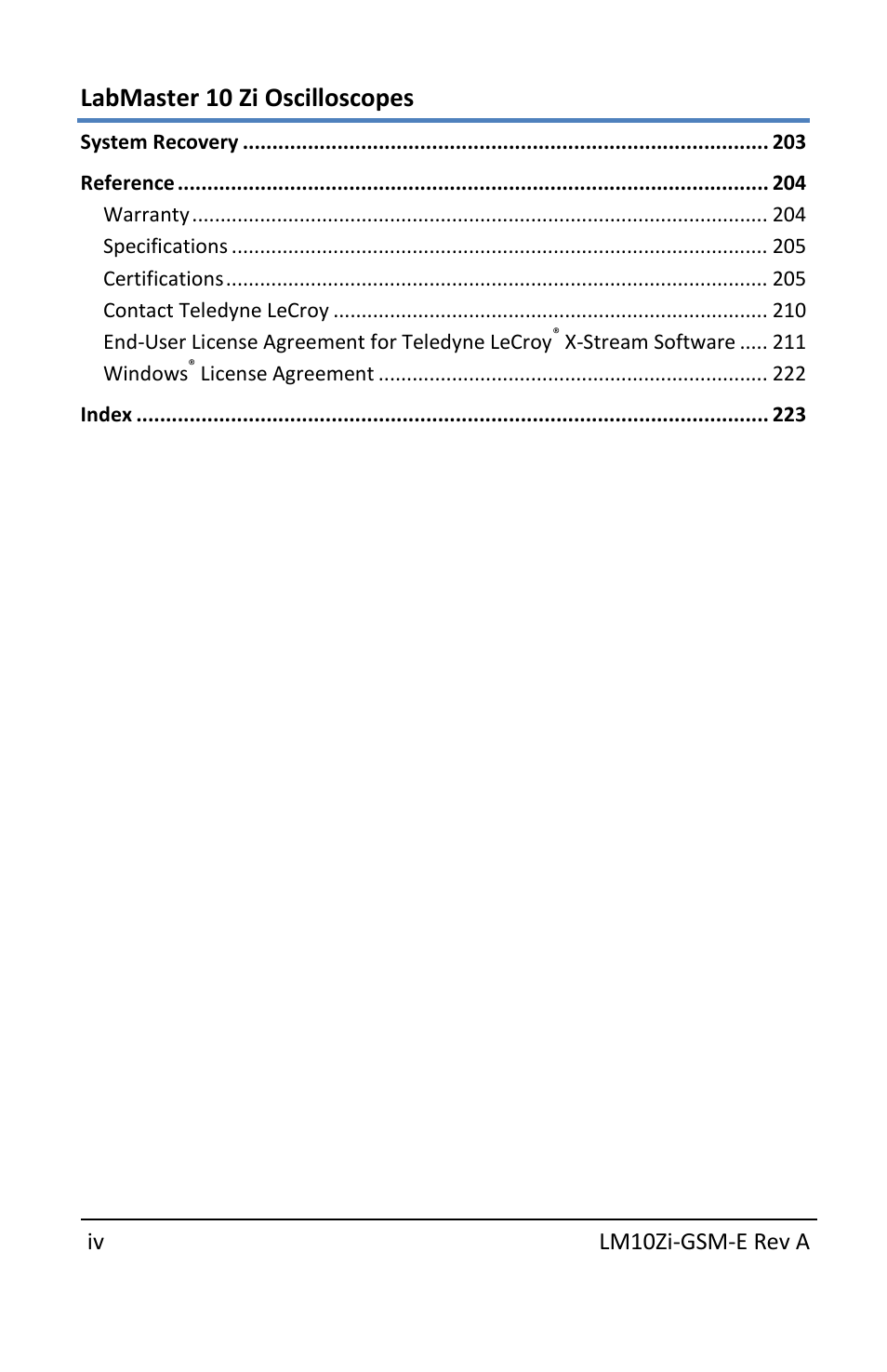 Labmaster 10 zi oscilloscopes | Teledyne LeCroy LabMaster 10Zi Getting Started Manual User Manual | Page 7 / 236