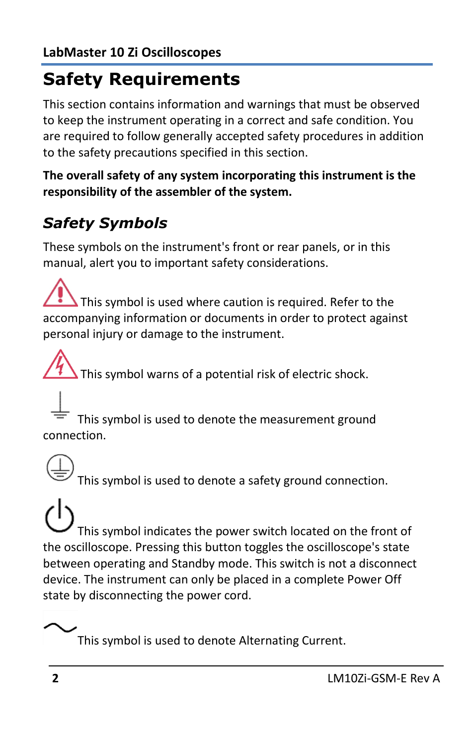Safety requirements | Teledyne LeCroy LabMaster 10Zi Getting Started Manual User Manual | Page 9 / 236
