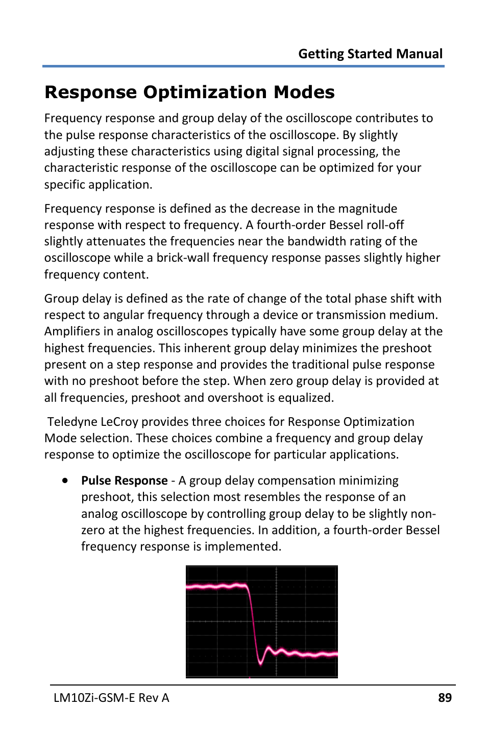 Response optimization modes | Teledyne LeCroy LabMaster 10Zi Getting Started Manual User Manual | Page 96 / 236