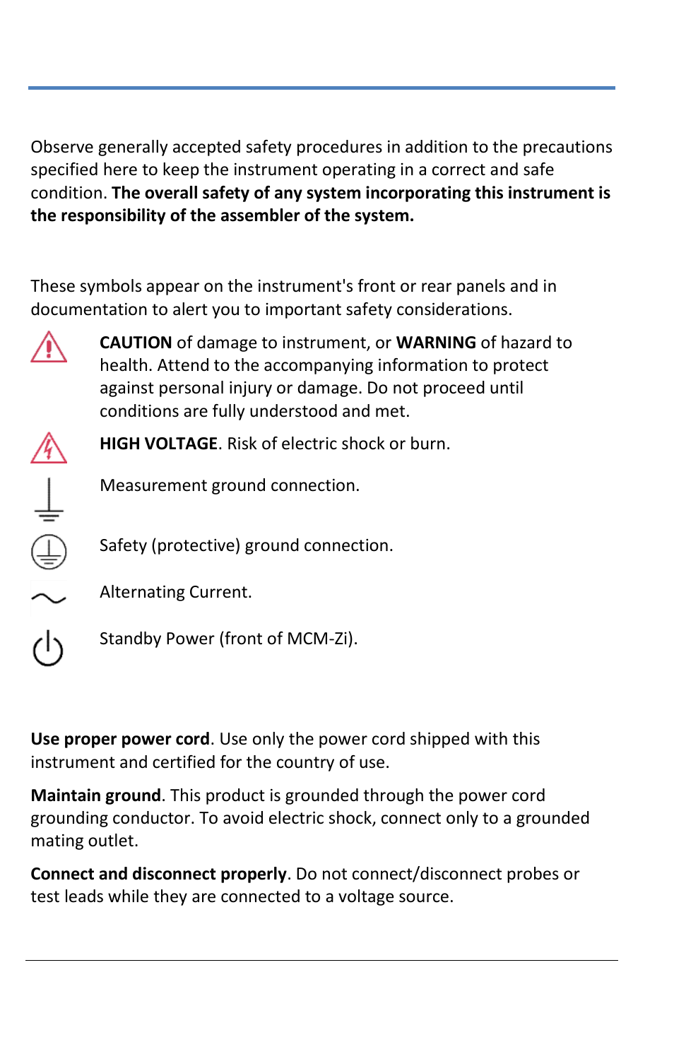 Safety instructions, Symbols, Precautions | Teledyne LeCroy LabMaster 10Zi Operators Manual User Manual | Page 10 / 198