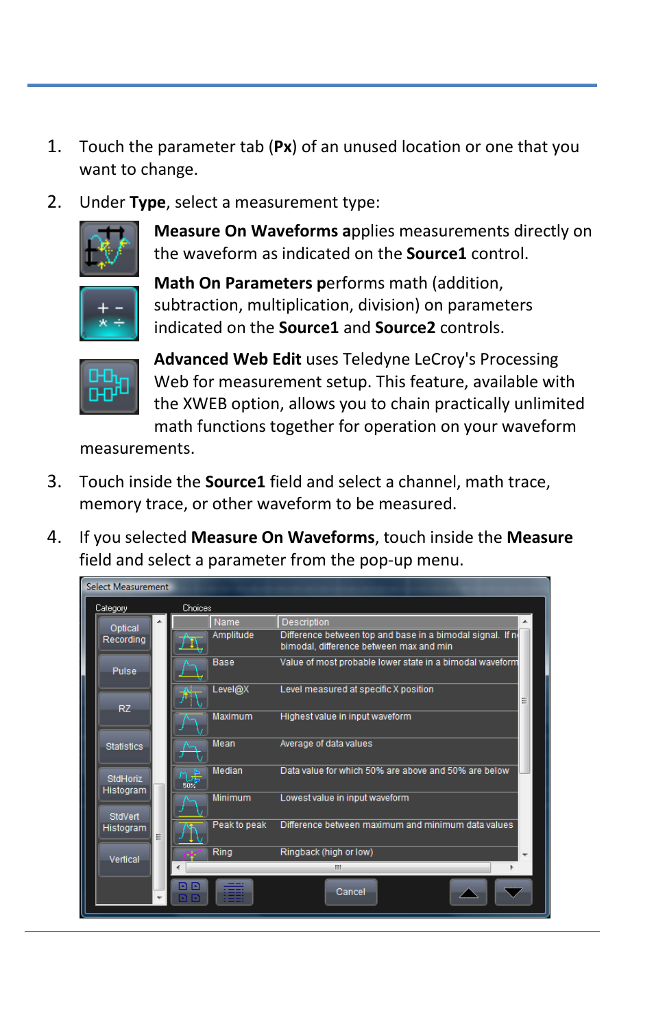 Parameter setup | Teledyne LeCroy LabMaster 10Zi Operators Manual User Manual | Page 116 / 198