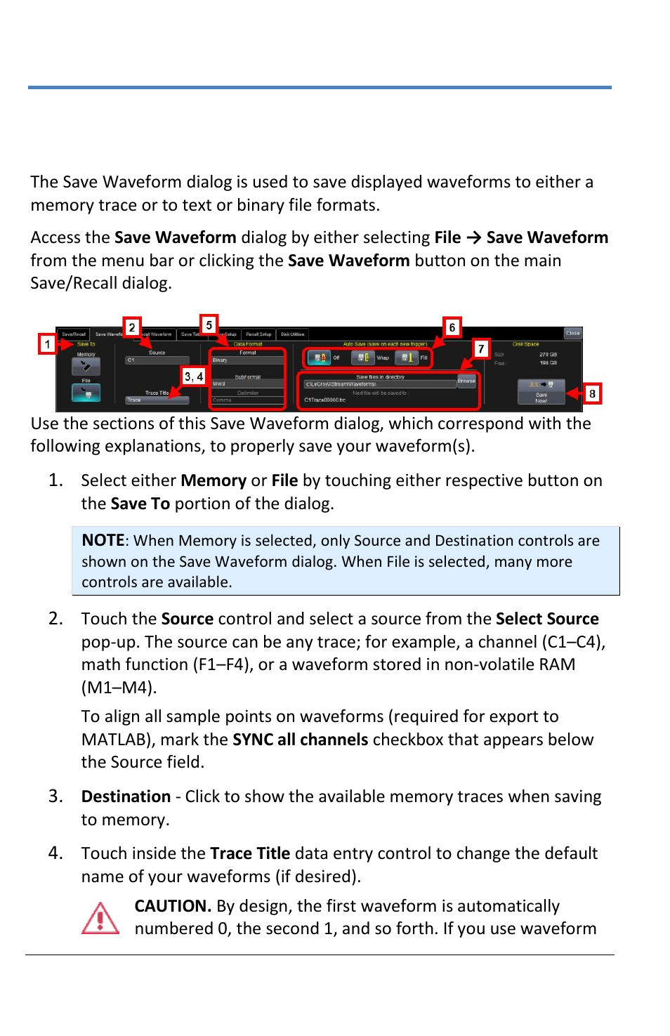 Saving and recalling waveforms | Teledyne LeCroy LabMaster 10Zi Operators Manual User Manual | Page 150 / 198