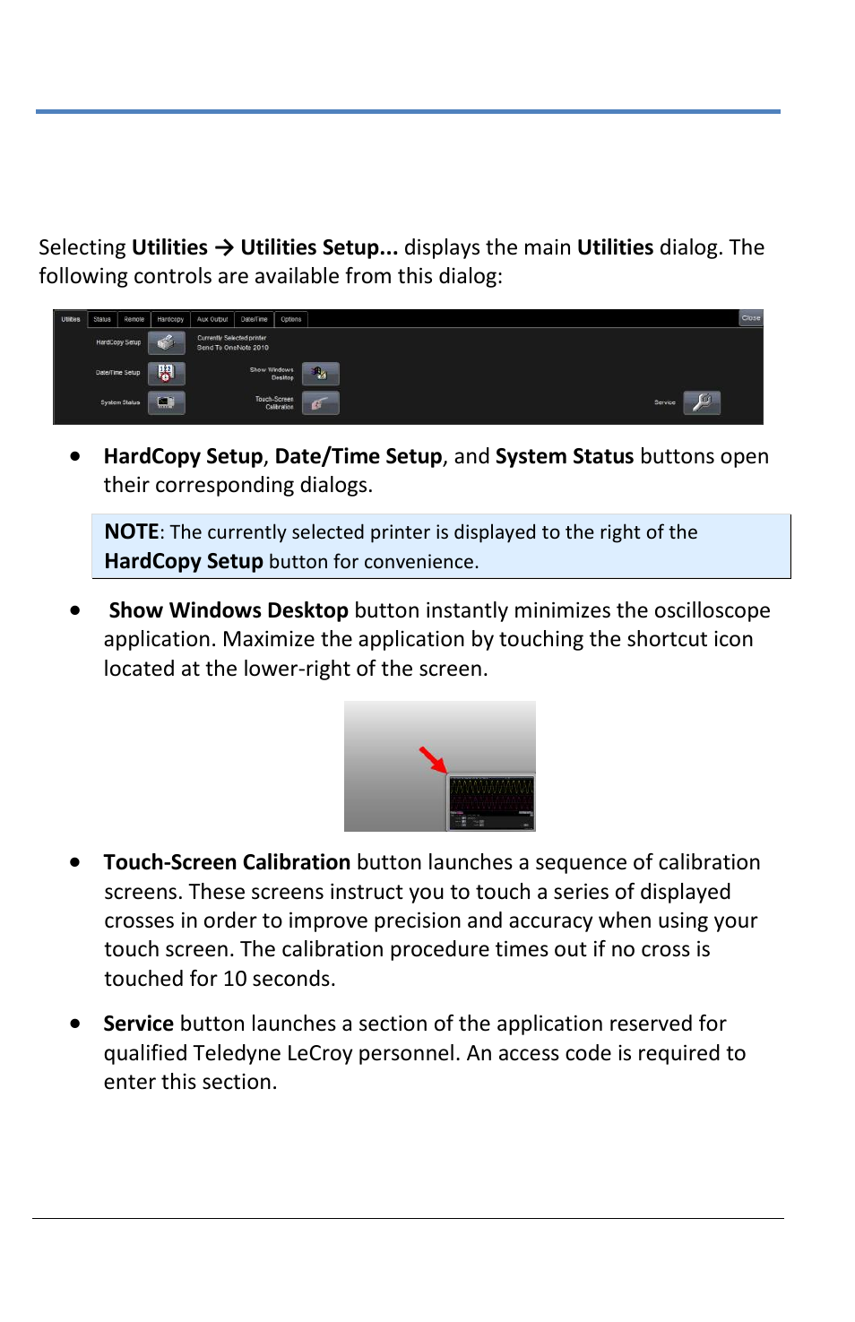 Utilities, Utilities dialog | Teledyne LeCroy LabMaster 10Zi Operators Manual User Manual | Page 154 / 198