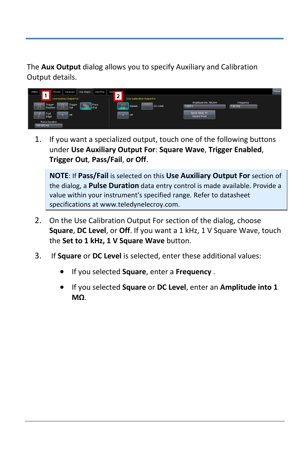 Aux output | Teledyne LeCroy LabMaster 10Zi Operators Manual User Manual | Page 163 / 198