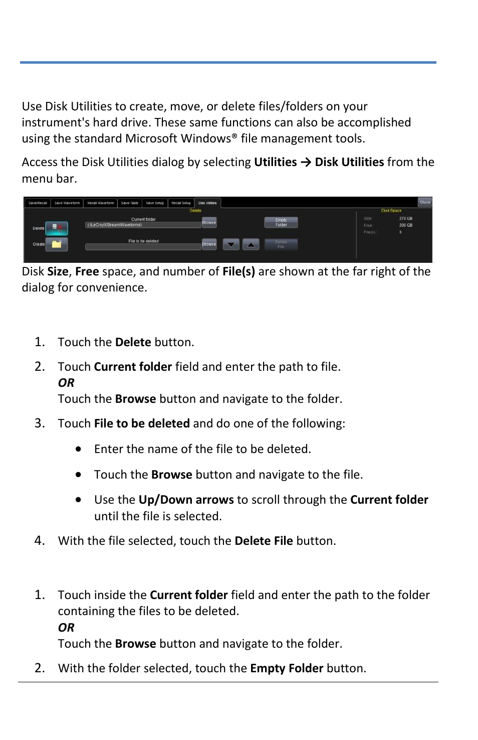 Disk utilities | Teledyne LeCroy LabMaster 10Zi Operators Manual User Manual | Page 166 / 198