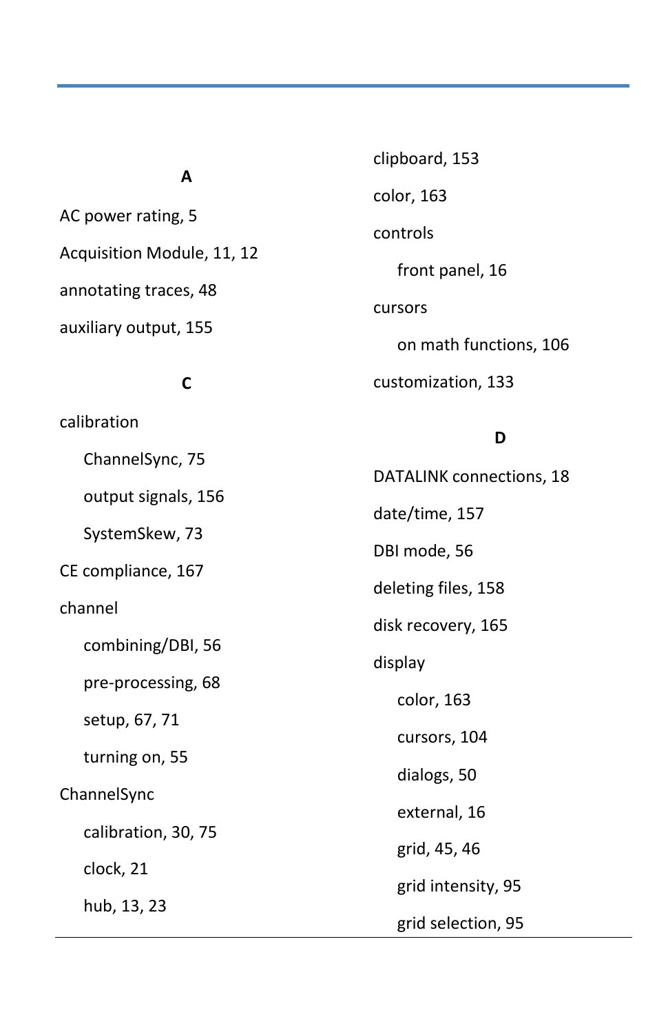 Index | Teledyne LeCroy LabMaster 10Zi Operators Manual User Manual | Page 191 / 198