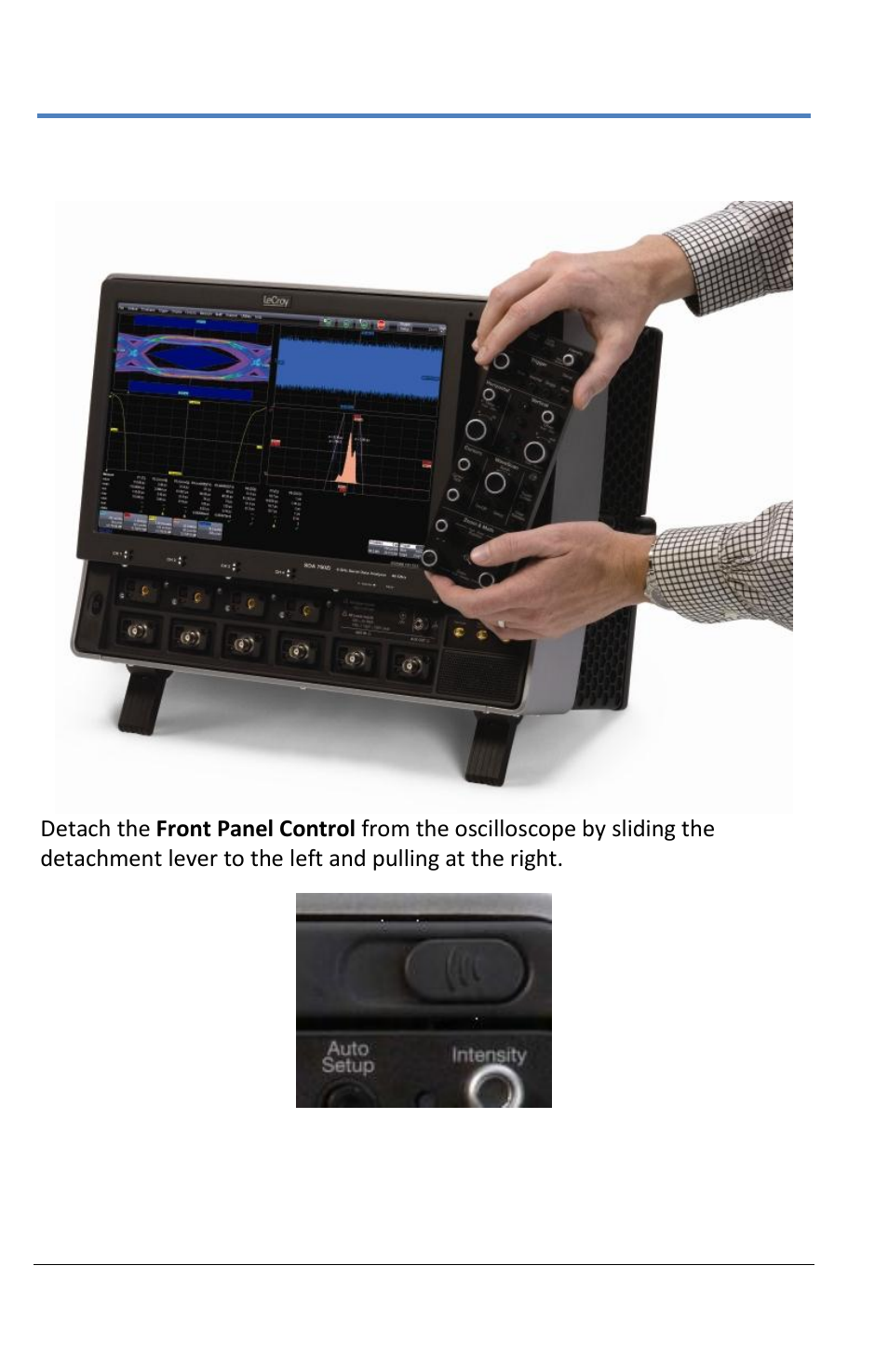 Removing and attaching the front panel | Teledyne LeCroy LabMaster 10Zi Operators Manual User Manual | Page 36 / 198