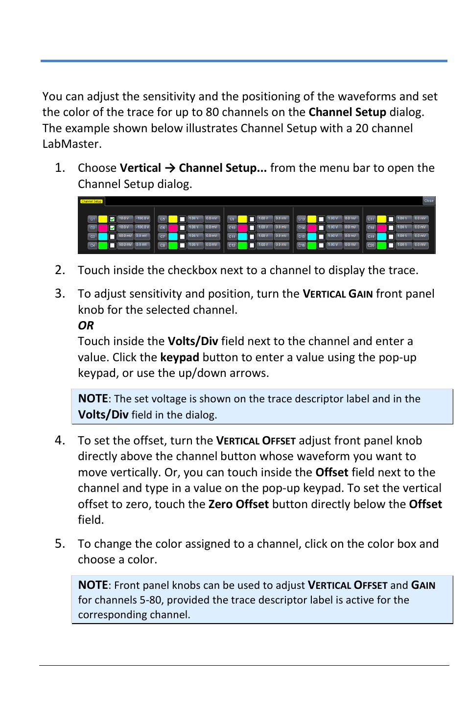 Labmaster channel setup | Teledyne LeCroy LabMaster 10Zi Operators Manual User Manual | Page 79 / 198