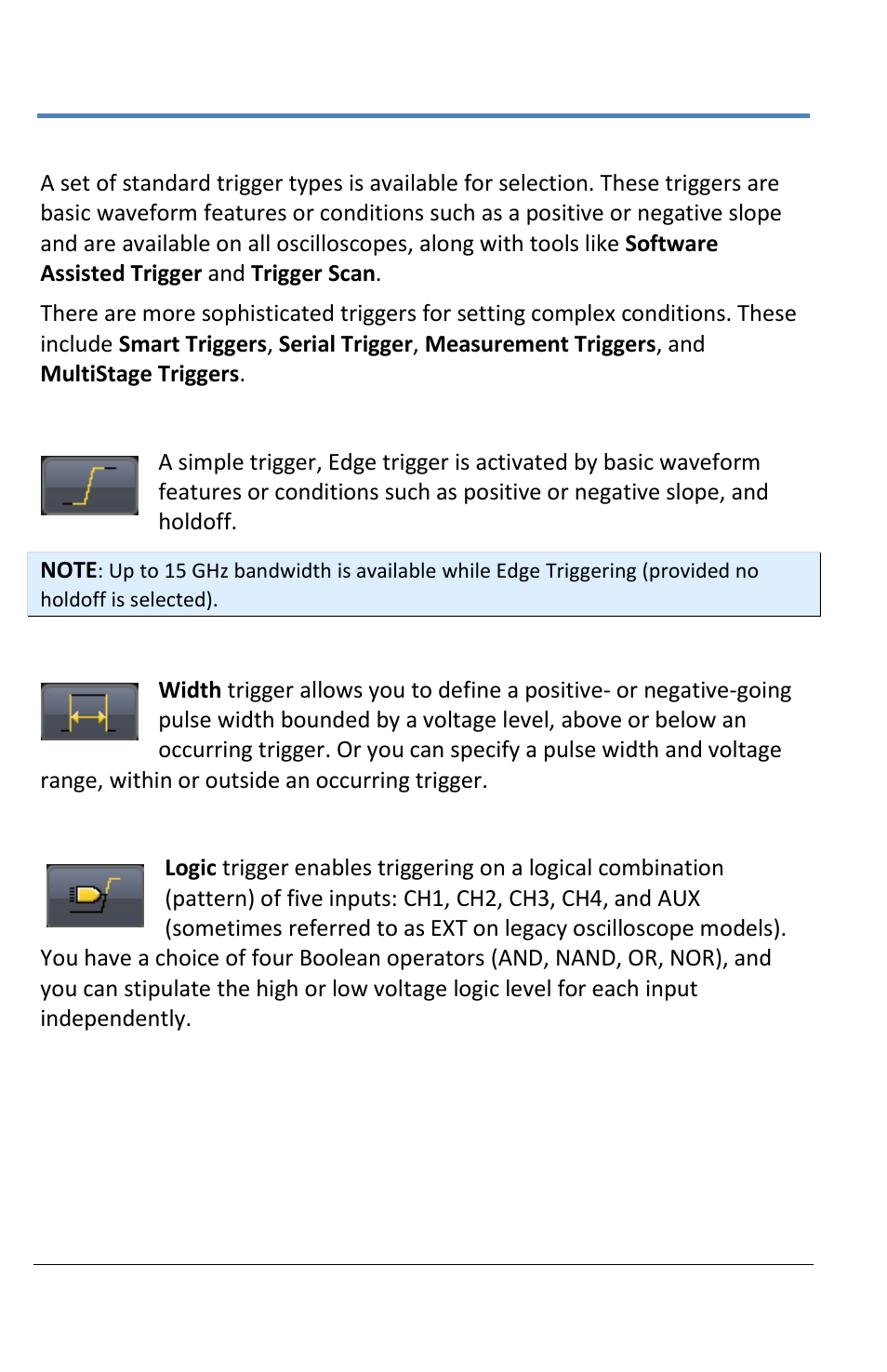 Trigger types | Teledyne LeCroy LabMaster 10Zi Operators Manual User Manual | Page 88 / 198