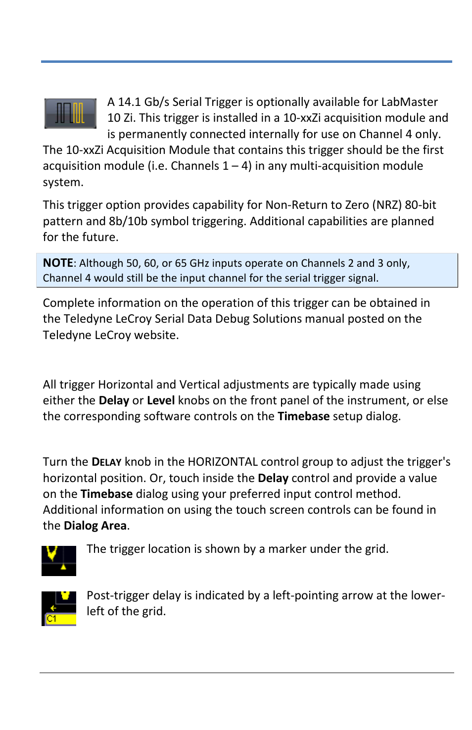 Trigger settings | Teledyne LeCroy LabMaster 10Zi Operators Manual User Manual | Page 91 / 198
