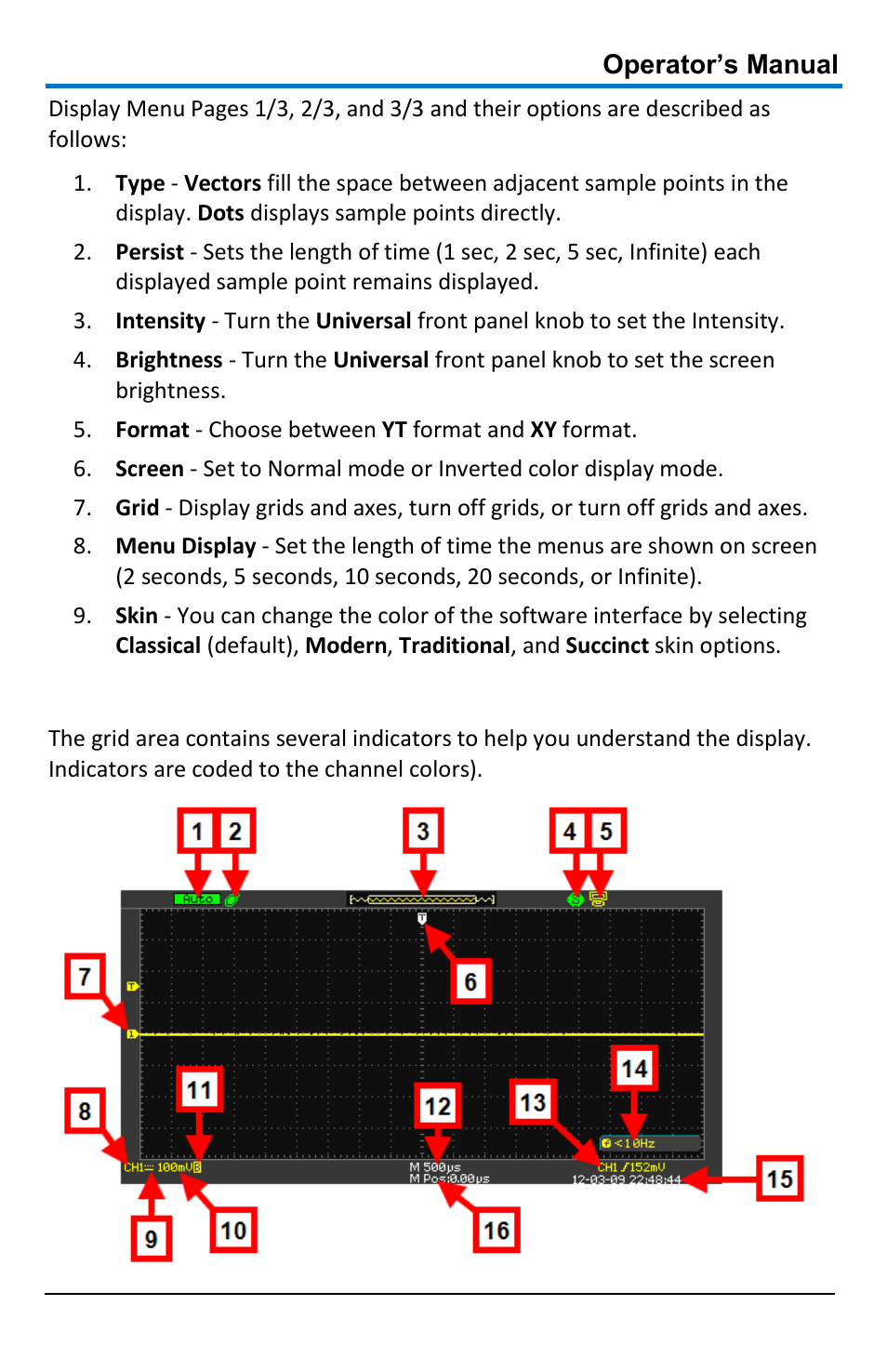 Understanding display information | Teledyne LeCroy WaveAce 1000_2000 User Manual | Page 25 / 108