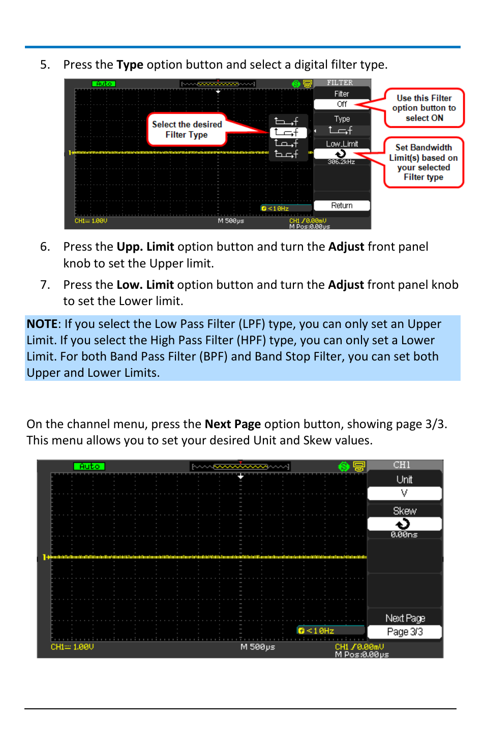 Unit and skew settings | Teledyne LeCroy WaveAce 1000_2000 User Manual | Page 34 / 108