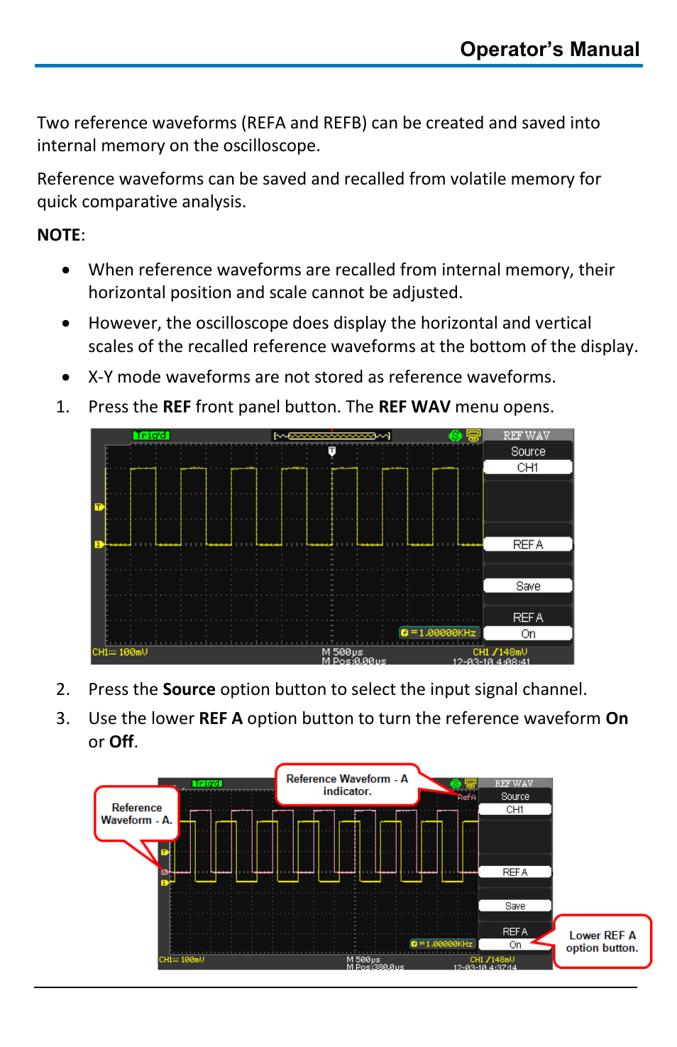 Creating reference waveforms | Teledyne LeCroy WaveAce 1000_2000 User Manual | Page 59 / 108