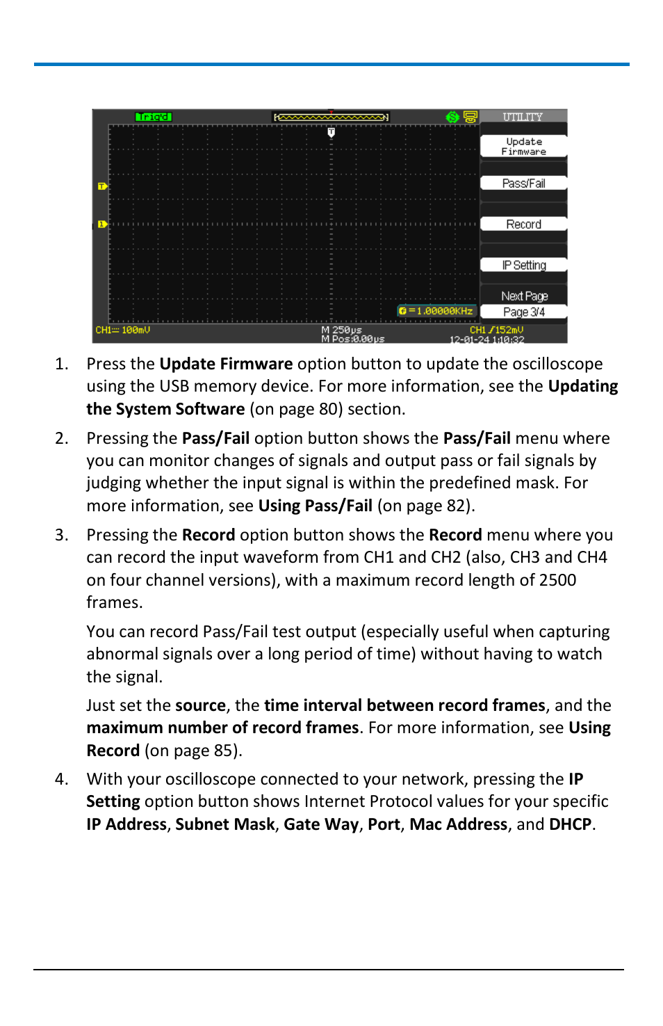 Utility menu - page 3/4 | Teledyne LeCroy WaveAce 1000_2000 User Manual | Page 82 / 108
