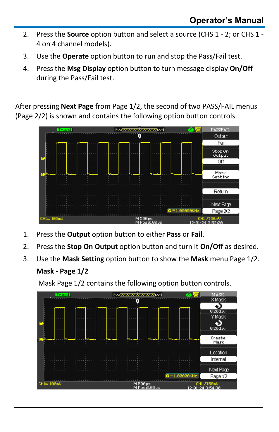 Pass/fail - page 2/2 | Teledyne LeCroy WaveAce 1000_2000 User Manual | Page 89 / 108