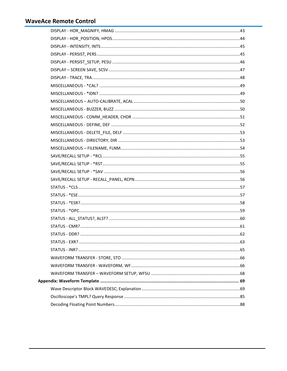 Waveace remote control | Teledyne LeCroy WaveAce 1000_2000 Remote Control User Manual | Page 4 / 92