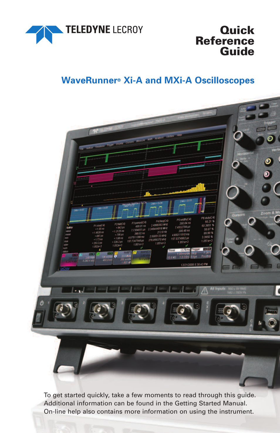 Teledyne LeCroy WaveRunner МXi-A Quick Reference Guide User Manual | 16 pages