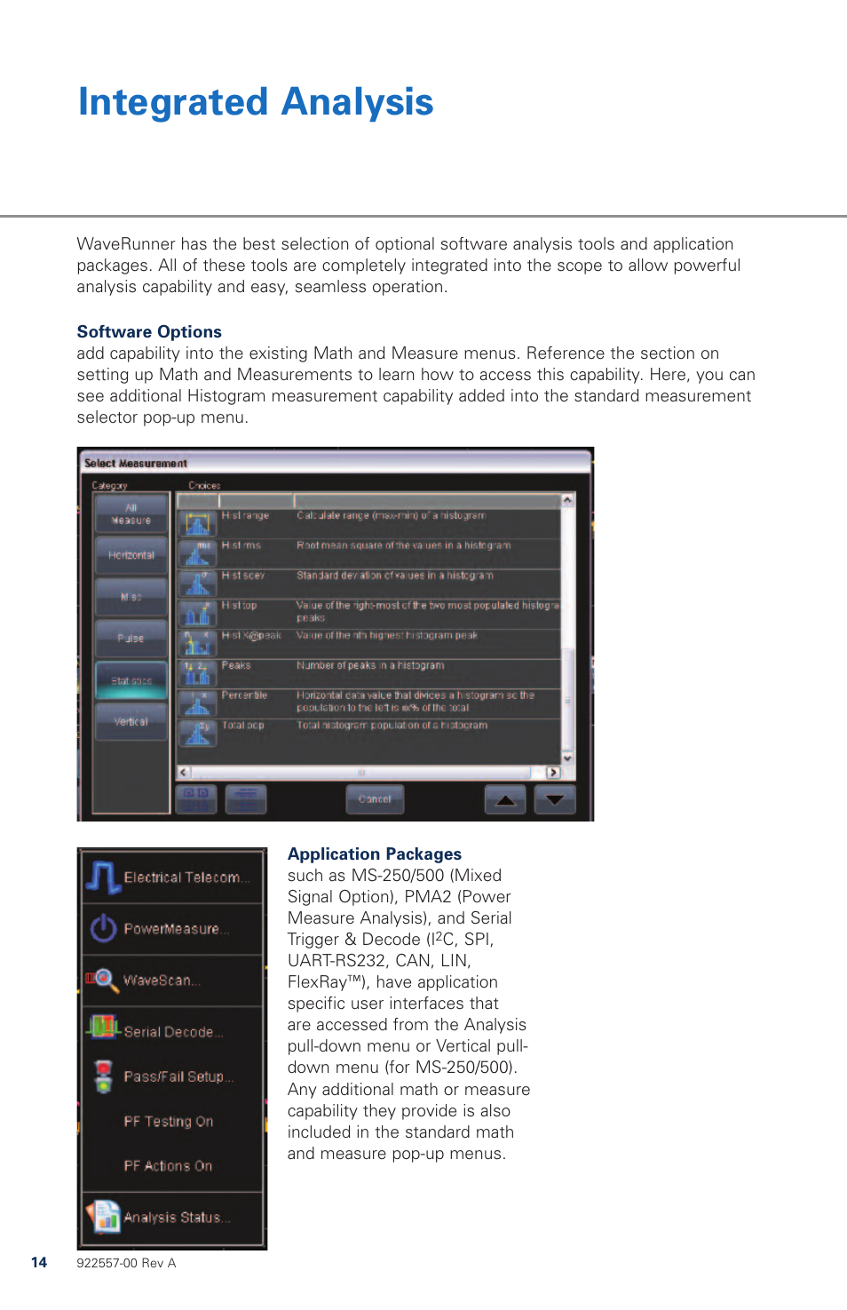 Integrated analysis | Teledyne LeCroy WaveRunner МXi-A Quick Reference Guide User Manual | Page 14 / 16