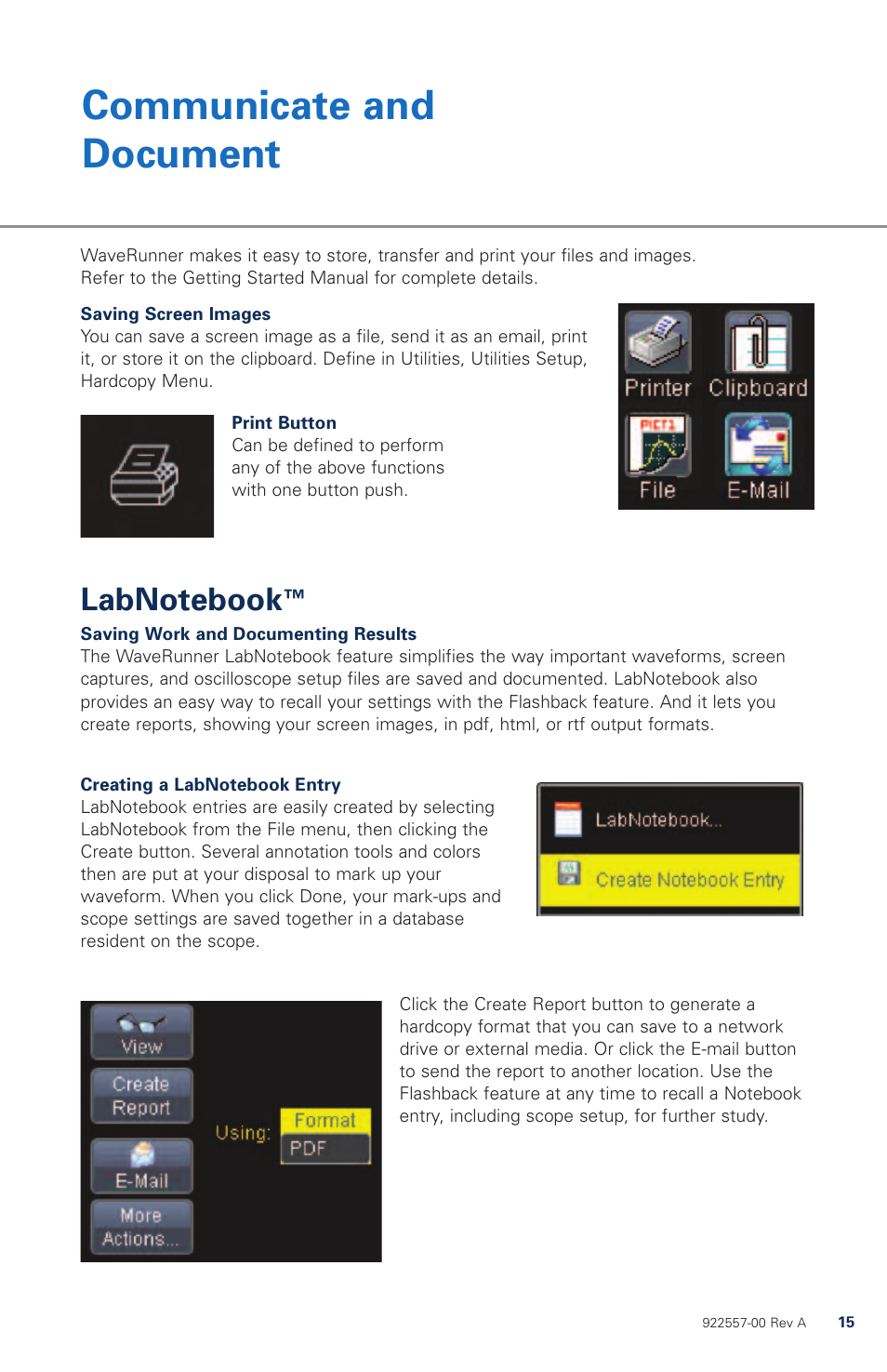 Communicate and document | Teledyne LeCroy WaveRunner МXi-A Quick Reference Guide User Manual | Page 15 / 16