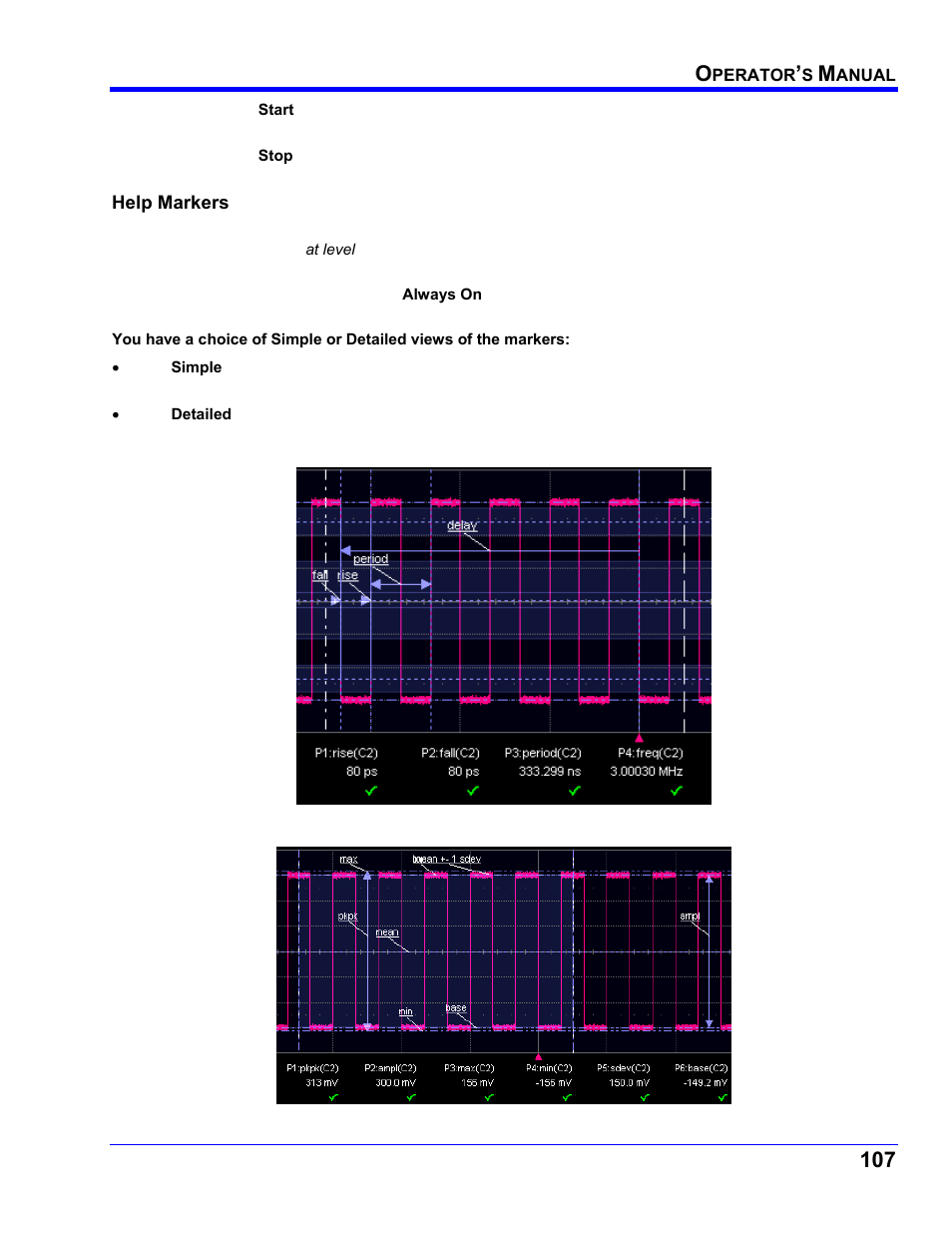 Help markers | Teledyne LeCroy WaveRunner XI SERIES Operator’s Manual User Manual | Page 107 / 233