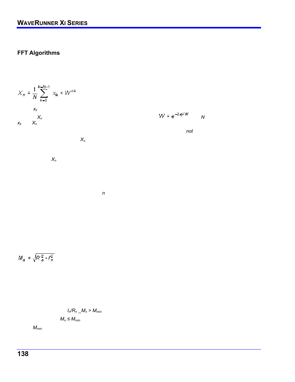 Fft algorithms | Teledyne LeCroy WaveRunner XI SERIES Operator’s Manual User Manual | Page 138 / 233