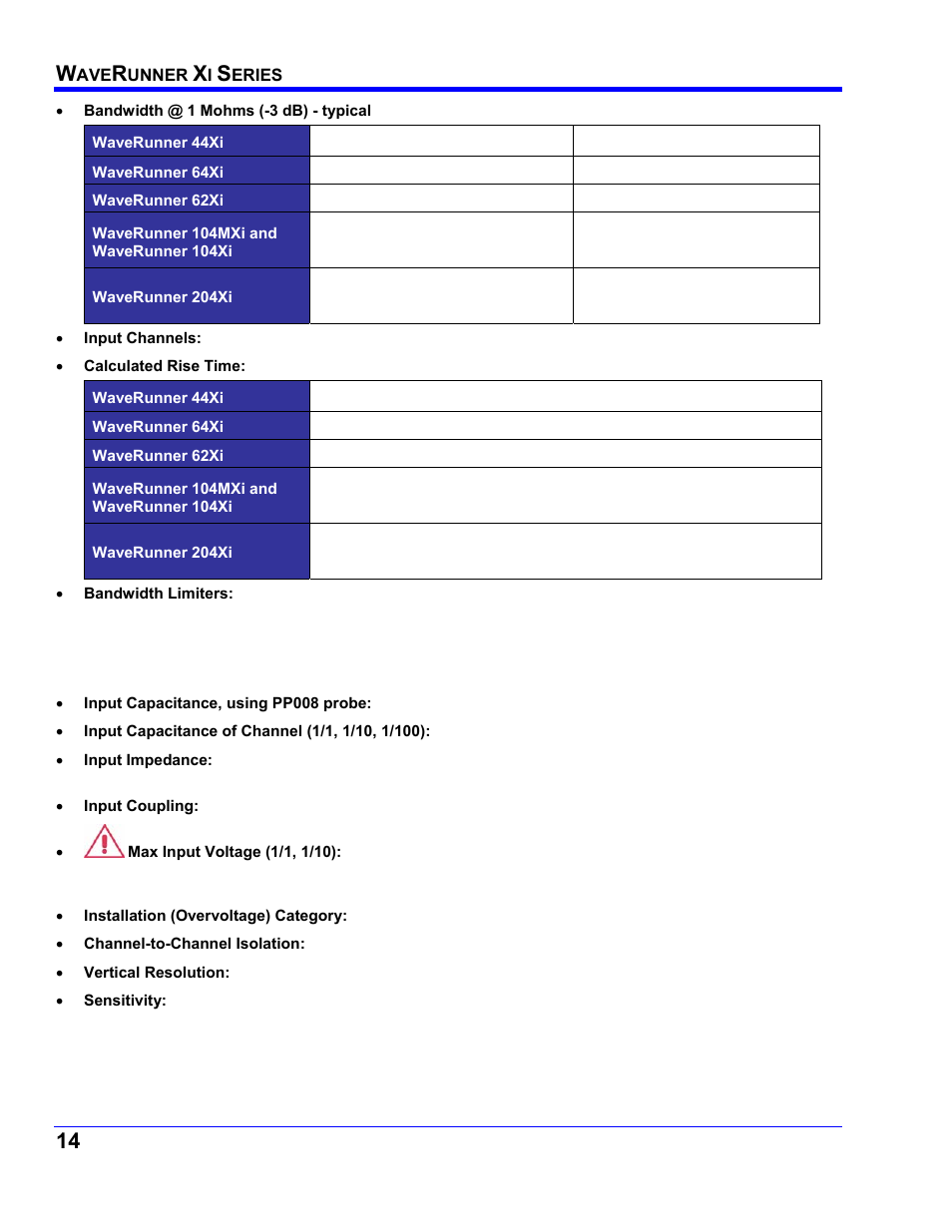 Teledyne LeCroy WaveRunner XI SERIES Operator’s Manual User Manual | Page 14 / 233