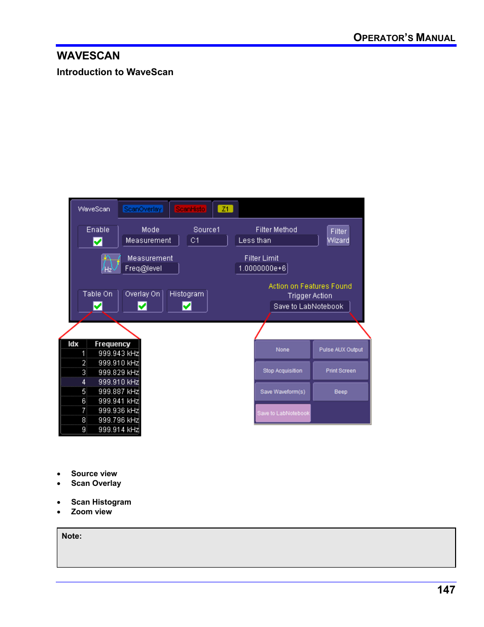 Wavescan, Introduction to wavescan, Signal views | Teledyne LeCroy WaveRunner XI SERIES Operator’s Manual User Manual | Page 147 / 233