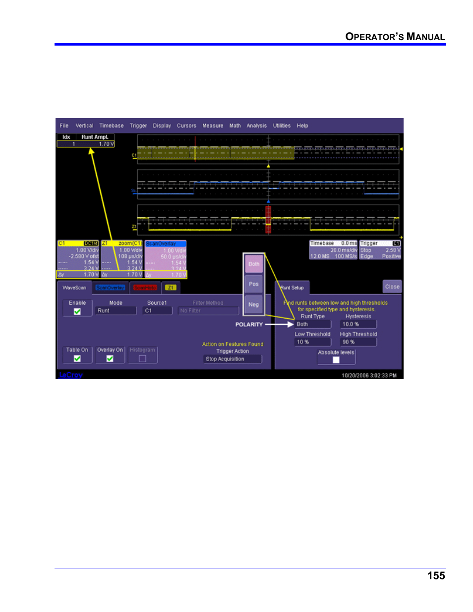 Runt mode | Teledyne LeCroy WaveRunner XI SERIES Operator’s Manual User Manual | Page 155 / 233