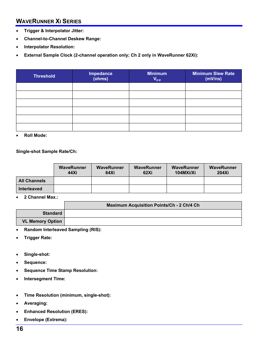 Acquisition system, Acquisition modes, Acquisition processing | Teledyne LeCroy WaveRunner XI SERIES Operator’s Manual User Manual | Page 16 / 233