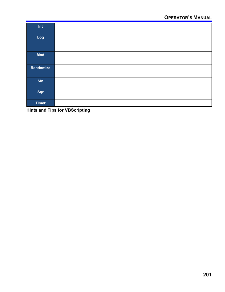 Hints and tips for vbscripting | Teledyne LeCroy WaveRunner XI SERIES Operator’s Manual User Manual | Page 201 / 233