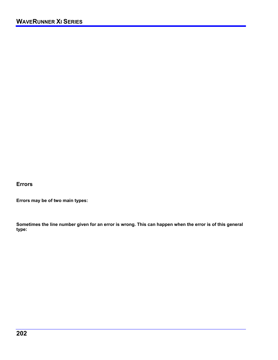 Errors | Teledyne LeCroy WaveRunner XI SERIES Operator’s Manual User Manual | Page 202 / 233