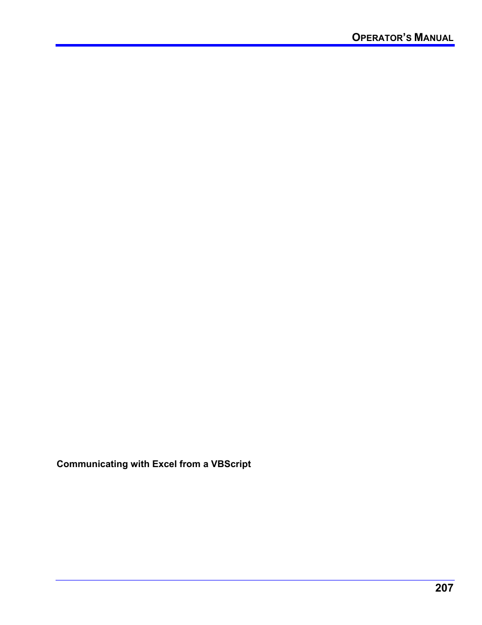 Communicating with excel from a vbscript | Teledyne LeCroy WaveRunner XI SERIES Operator’s Manual User Manual | Page 207 / 233