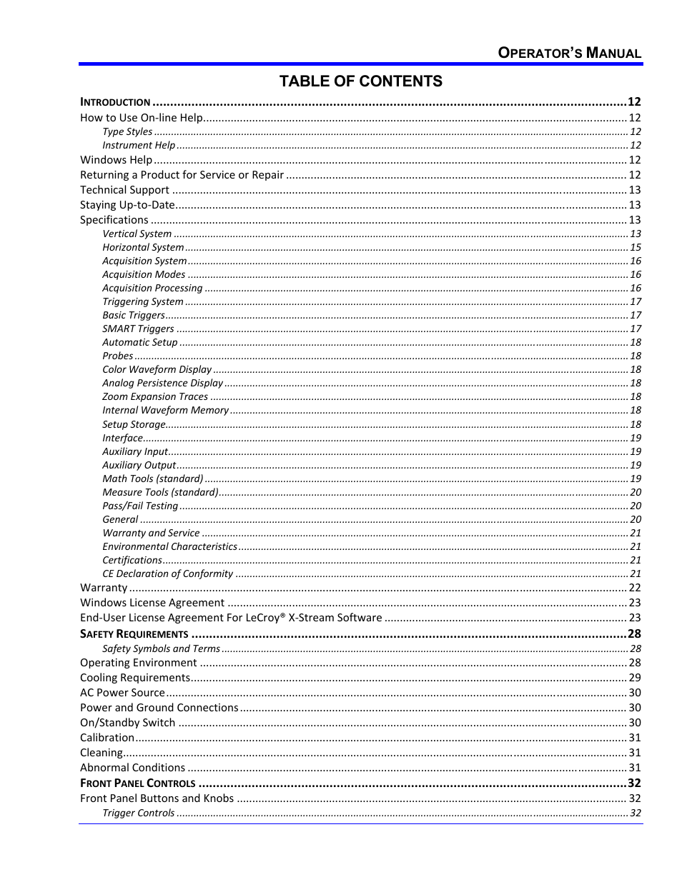 Teledyne LeCroy WaveRunner XI SERIES Operator’s Manual User Manual | Page 3 / 233