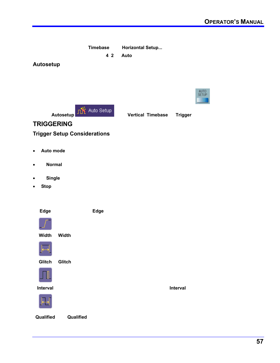 Combining channels, Autosetup, Triggering | Trigger setup considerations, Trigger modes, Trigger types, Riggering | Teledyne LeCroy WaveRunner XI SERIES Operator’s Manual User Manual | Page 57 / 233