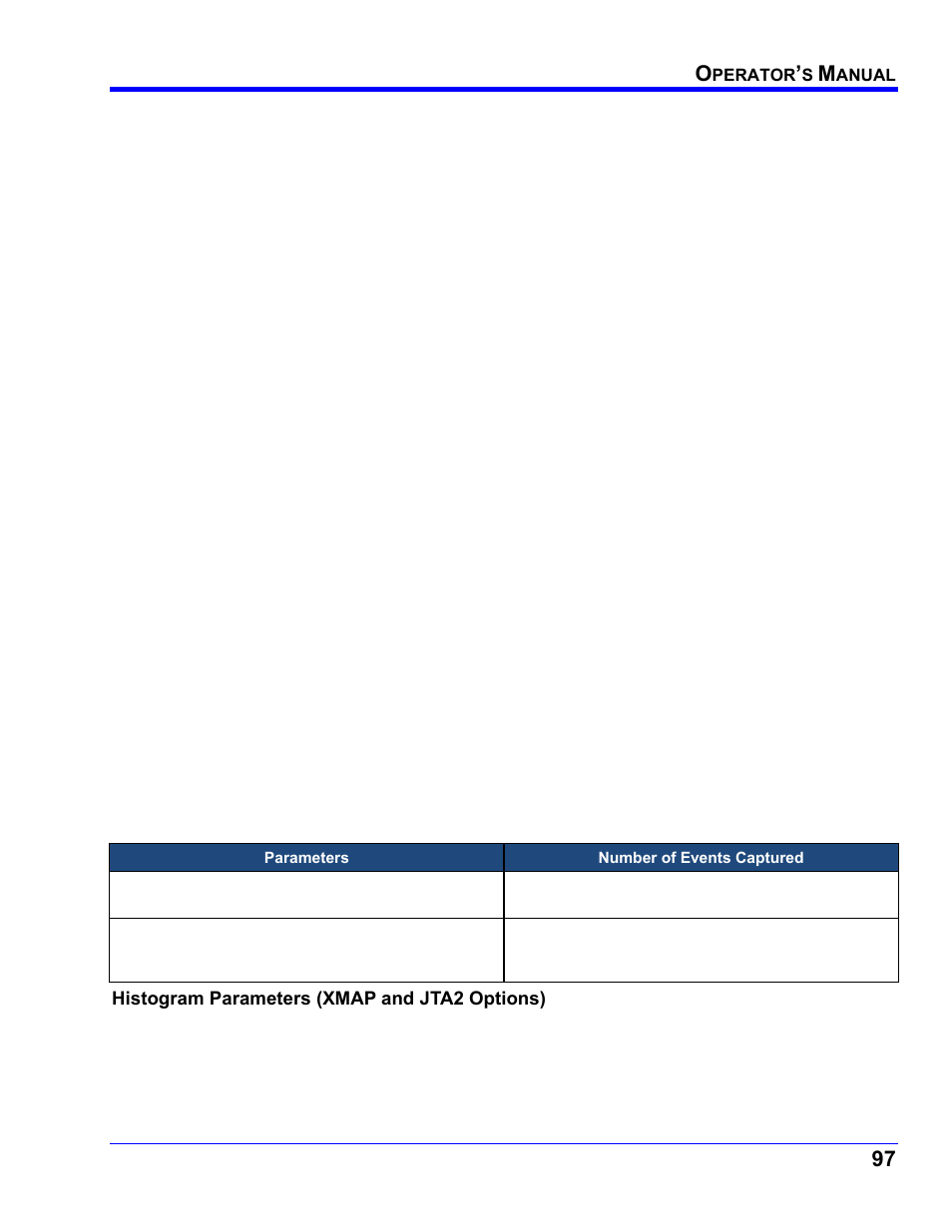 Parameter buffer, Capture of parameter events, Histogram parameters (xmap and jta2 options) | Teledyne LeCroy WaveRunner XI SERIES Operator’s Manual User Manual | Page 97 / 233