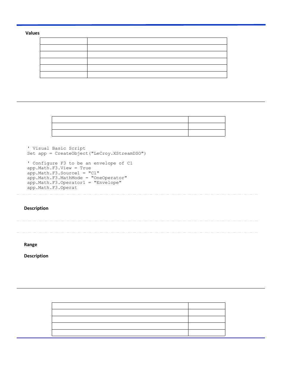 Envelope, Excelmath, App.math.fx.operatorysetup (operator = "envelope") | Teledyne LeCroy WavePro Automation Command User Manual | Page 510 / 667