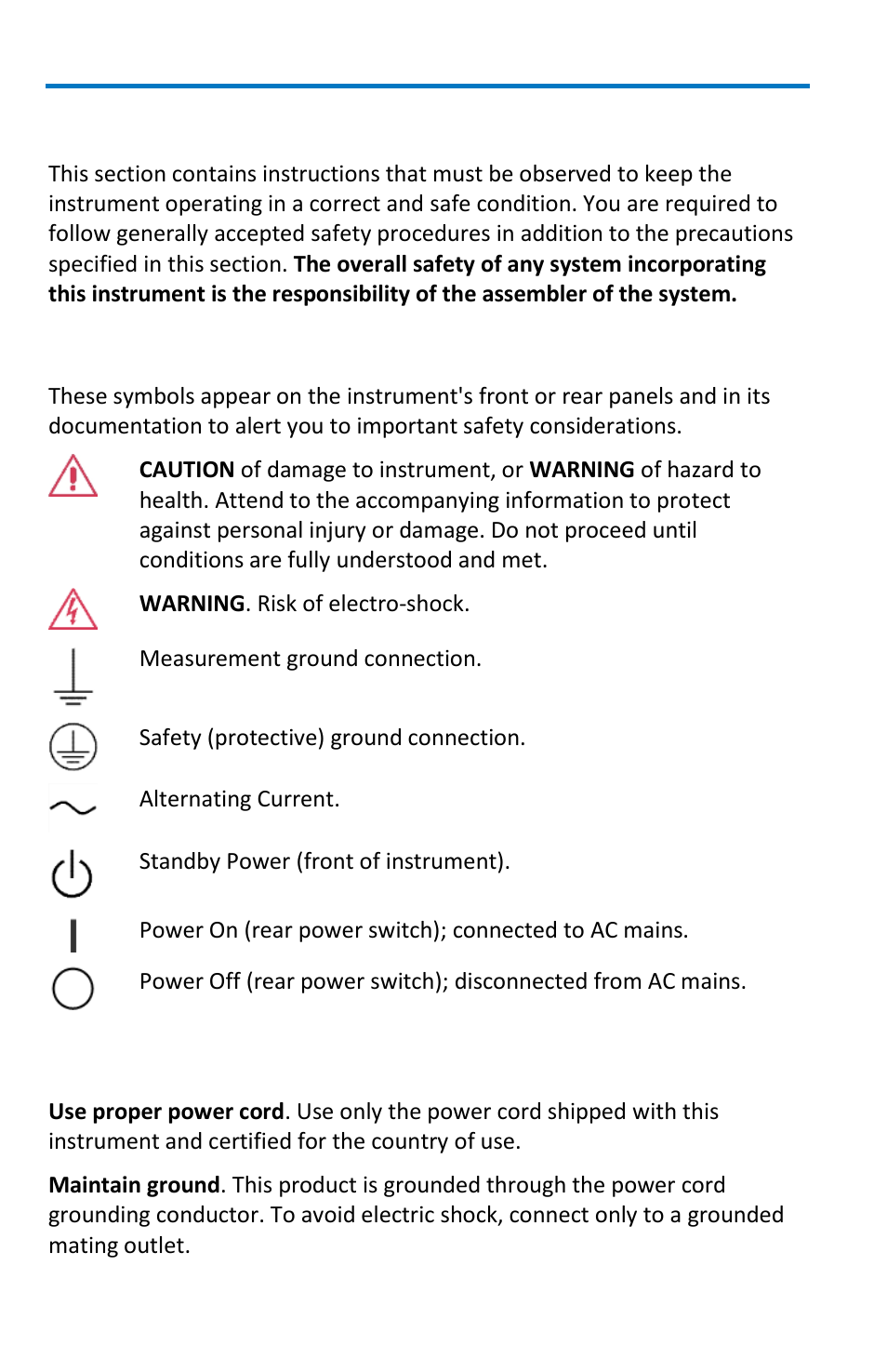 Safety instructions, Symbols, Precautions | Teledyne LeCroy WaveMaster 8 Zi_Zi-A User Manual | Page 10 / 190