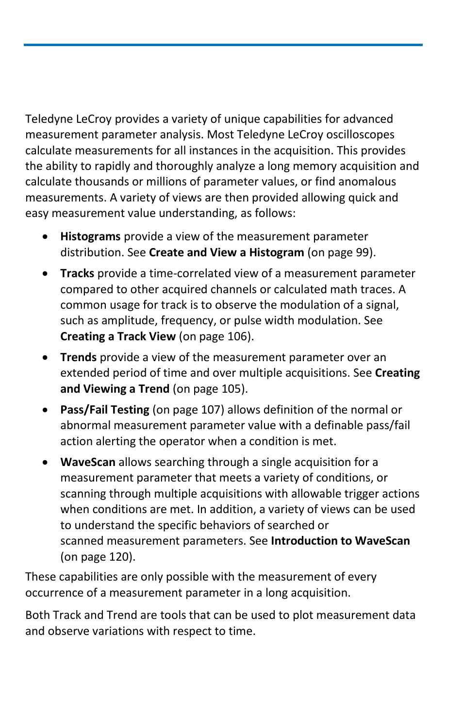 Measurement parameter analysis, Overview | Teledyne LeCroy WaveMaster 8 Zi_Zi-A User Manual | Page 106 / 190