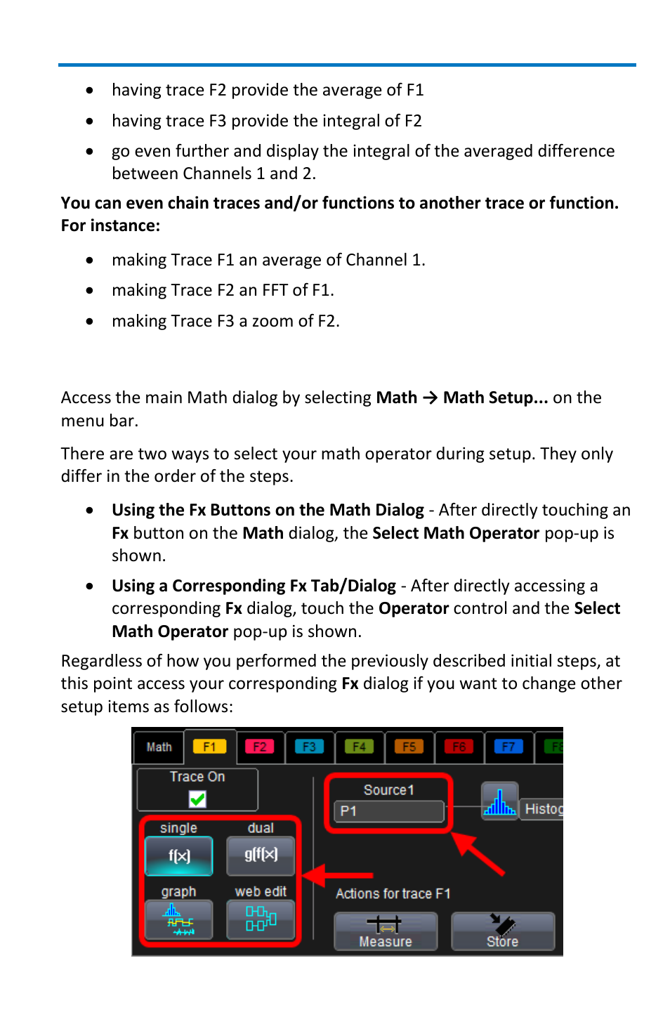 Math setup | Teledyne LeCroy WaveMaster 8 Zi_Zi-A User Manual | Page 123 / 190