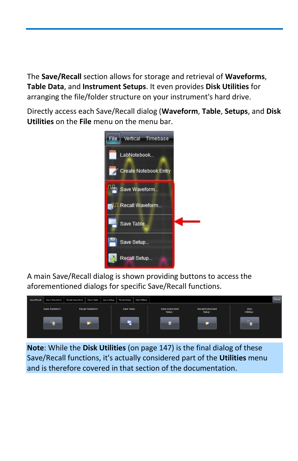 Save/recall, Overview | Teledyne LeCroy WaveMaster 8 Zi_Zi-A User Manual | Page 137 / 190