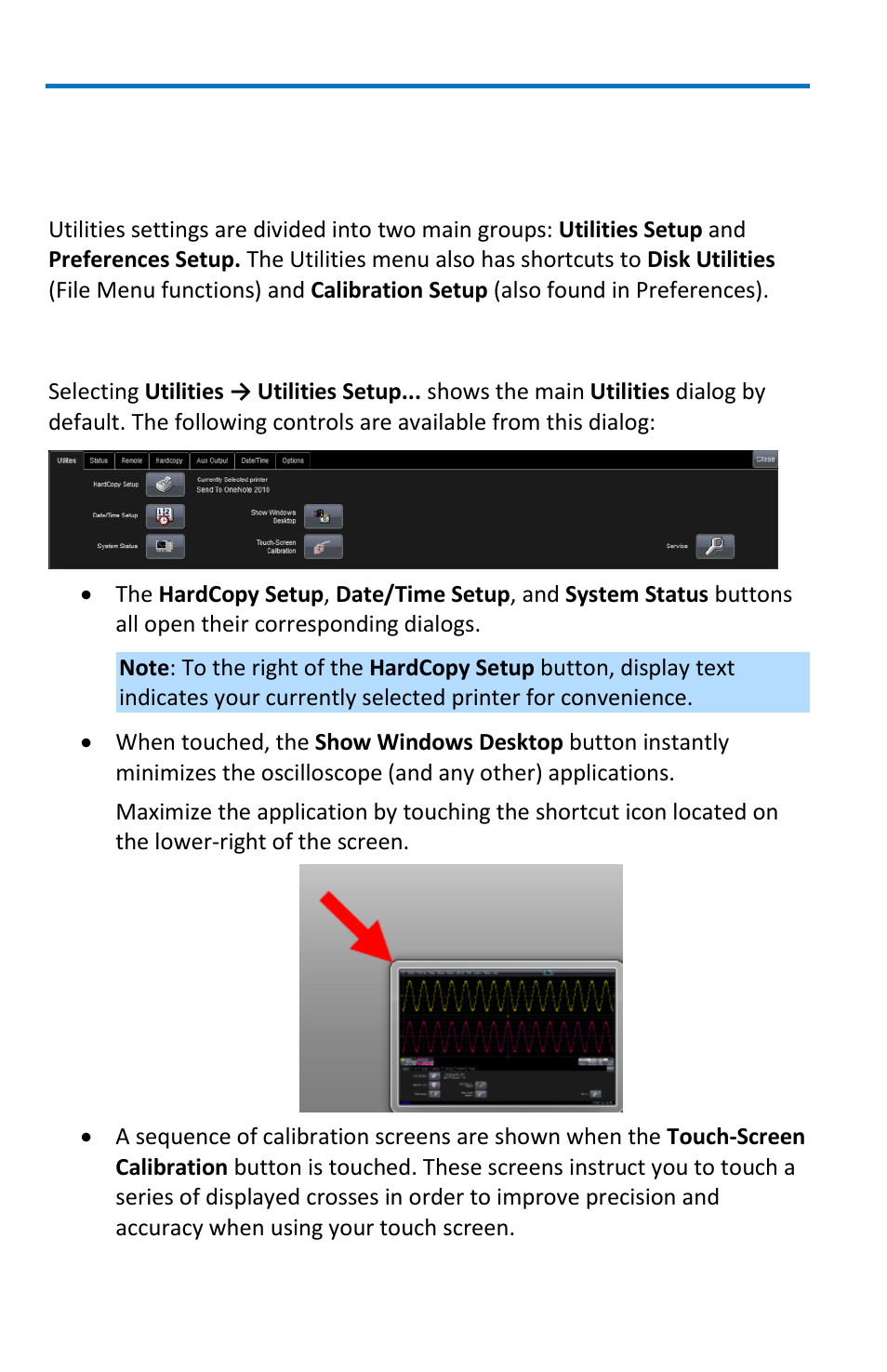 Utilities, Overview, Utilities setup | Teledyne LeCroy WaveMaster 8 Zi_Zi-A User Manual | Page 144 / 190