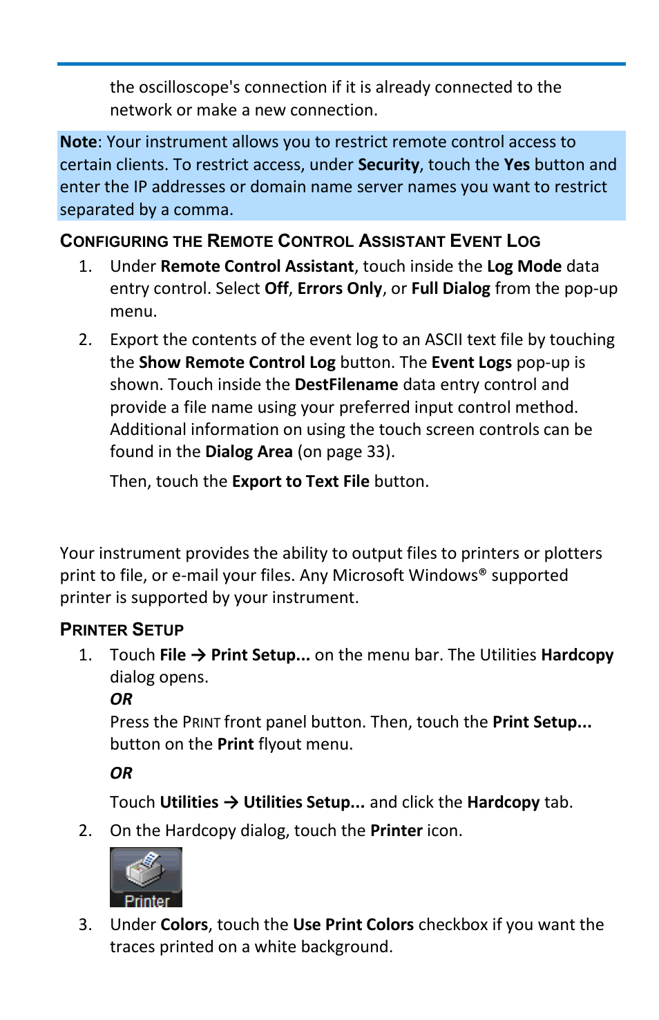Printing and hardcopy functions, Getting started manual | Teledyne LeCroy WaveMaster 8 Zi_Zi-A User Manual | Page 147 / 190