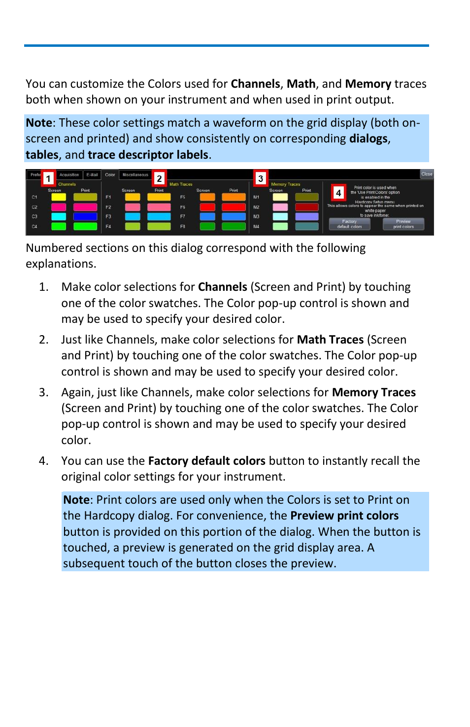 Color | Teledyne LeCroy WaveMaster 8 Zi_Zi-A User Manual | Page 162 / 190