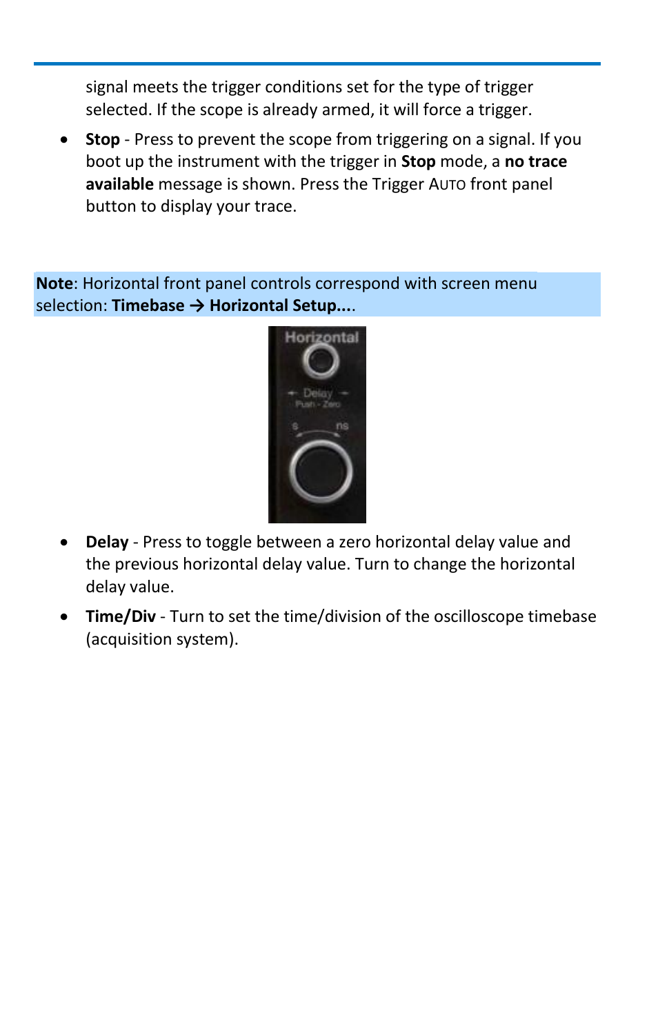 Horizontal front panel controls | Teledyne LeCroy WaveMaster 8 Zi_Zi-A User Manual | Page 22 / 190