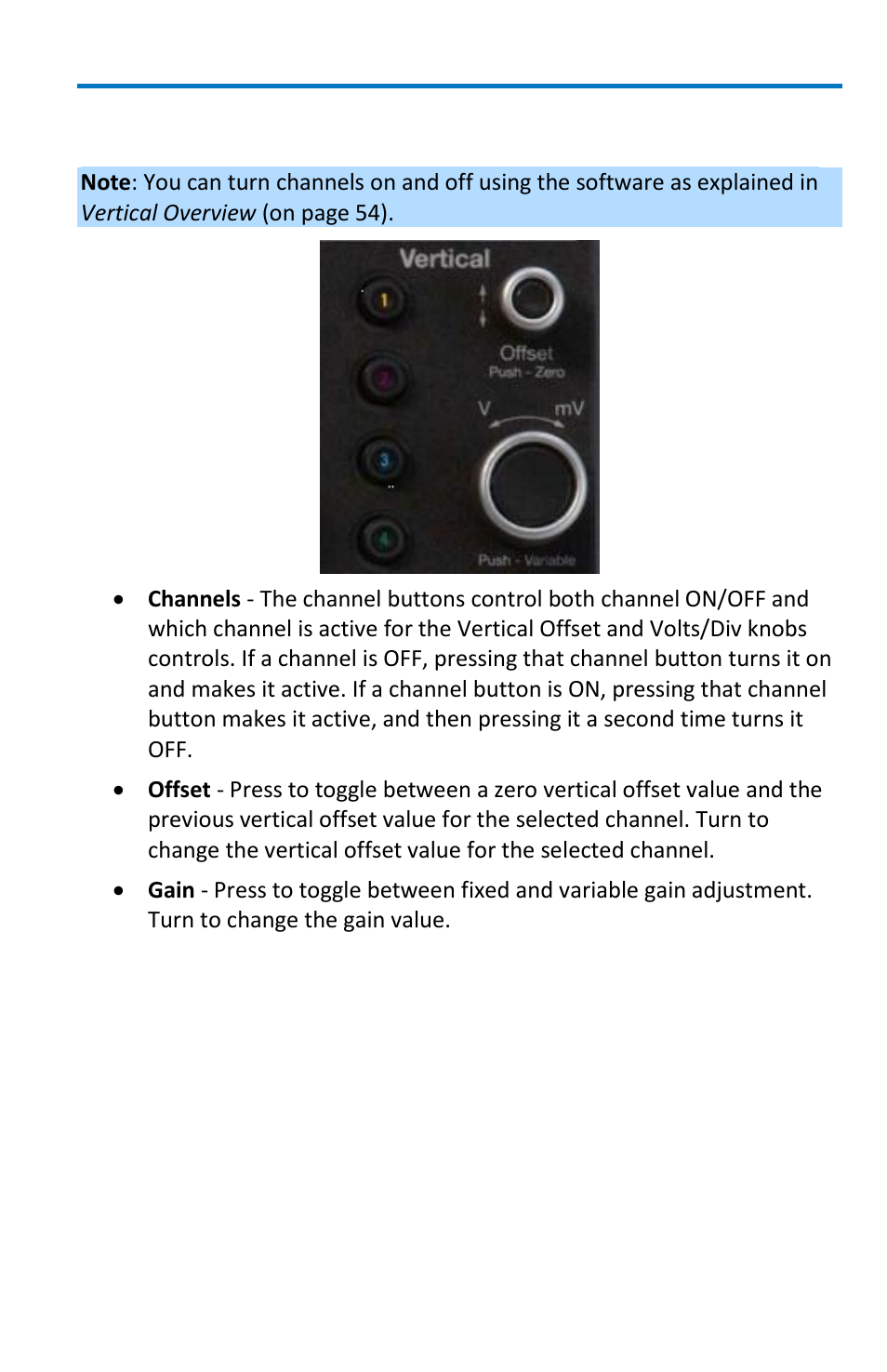 Vertical front panel controls | Teledyne LeCroy WaveMaster 8 Zi_Zi-A User Manual | Page 23 / 190