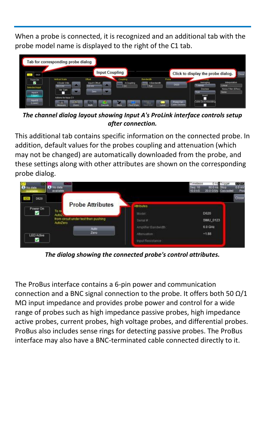 Probus probe and cable connecting interface, Wavemaster 8 zi/zi-a oscilloscopes | Teledyne LeCroy WaveMaster 8 Zi_Zi-A User Manual | Page 28 / 190