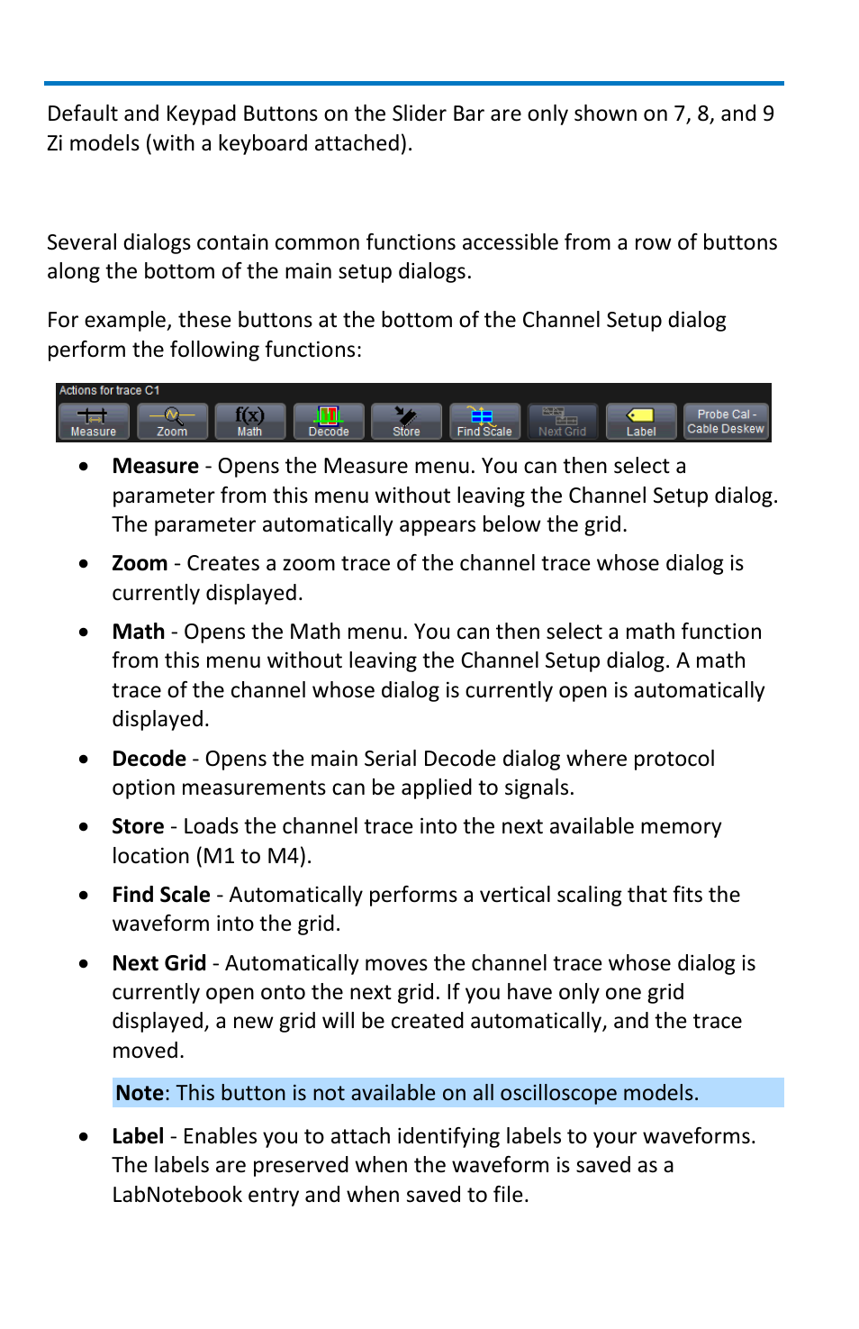 Shortcut toolbar buttons | Teledyne LeCroy WaveMaster 8 Zi_Zi-A User Manual | Page 46 / 190