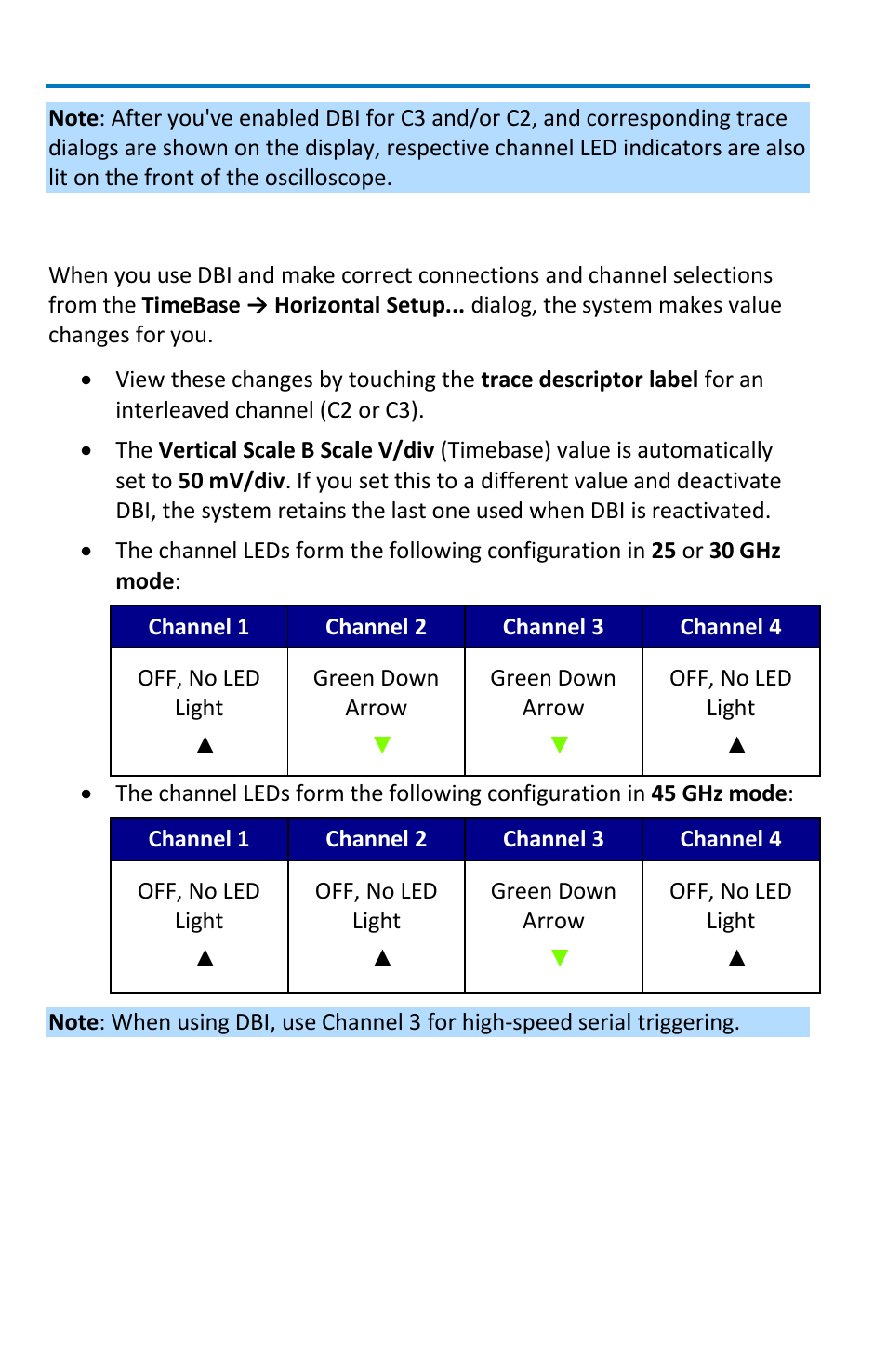 Dbi settings | Teledyne LeCroy WaveMaster 8 Zi_Zi-A User Manual | Page 52 / 190