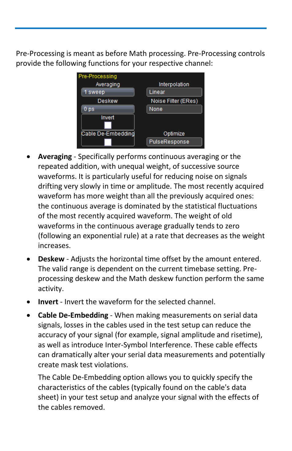 Pre-processing controls | Teledyne LeCroy WaveMaster 8 Zi_Zi-A User Manual | Page 66 / 190