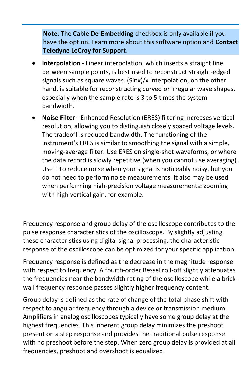 Response optimization modes | Teledyne LeCroy WaveMaster 8 Zi_Zi-A User Manual | Page 67 / 190